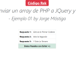 JQuery: Enviar un array de PHP a JQuery y viceversa